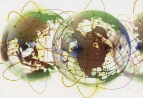 Mapa del mundo con conexiones